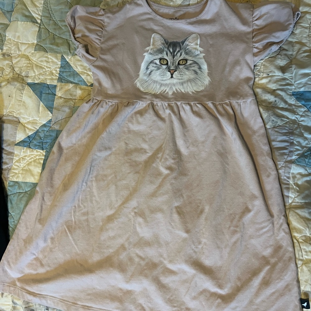 Moi Cream Pink Dress Casual Short Sleeve